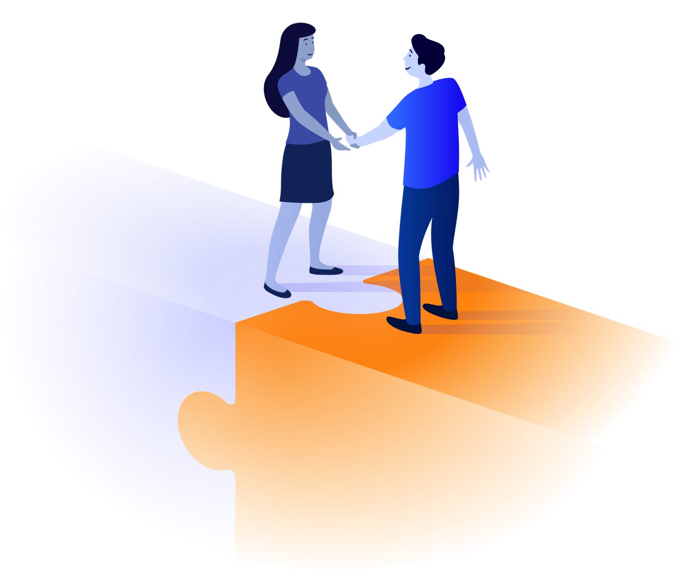 Two people working together 