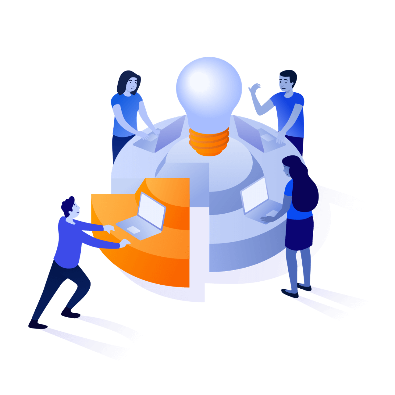 people working together