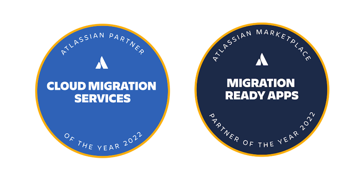 Atlassian Partner of the Year 2022 Cloud Migration Services + Atlassian Partner of the Year 2022 Migration Ready Apps
