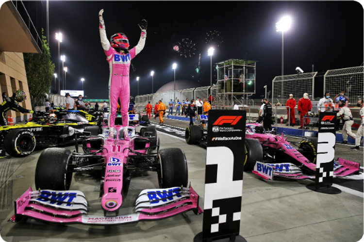 BWT Alpine Formula One on the podium after the race