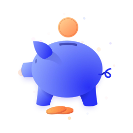 Piggy bank with coin being added