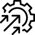 Gear icon with arrows pointing outward