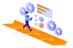 Man in front of graphs