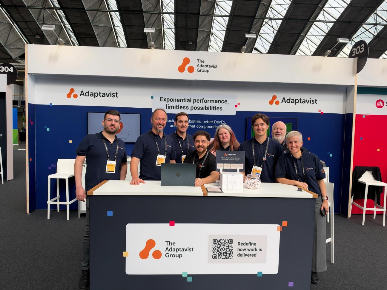 Adaptavist Team photo on the booth