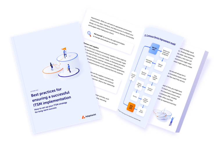 Imagen del libro digital de las mejores prácticas de implementación de ITSM abierta