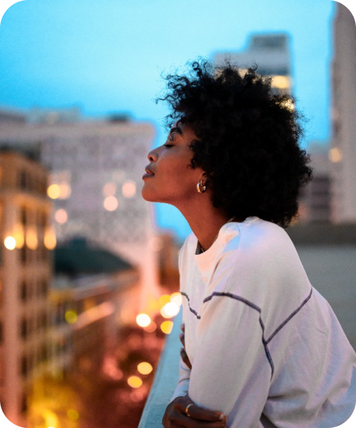 woman with afro