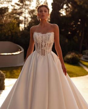 Romantic ball gown wedding dress from Demetrios collection