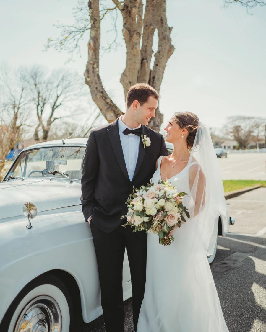 Bride in a designer wedding gown from Aleana's Bridal