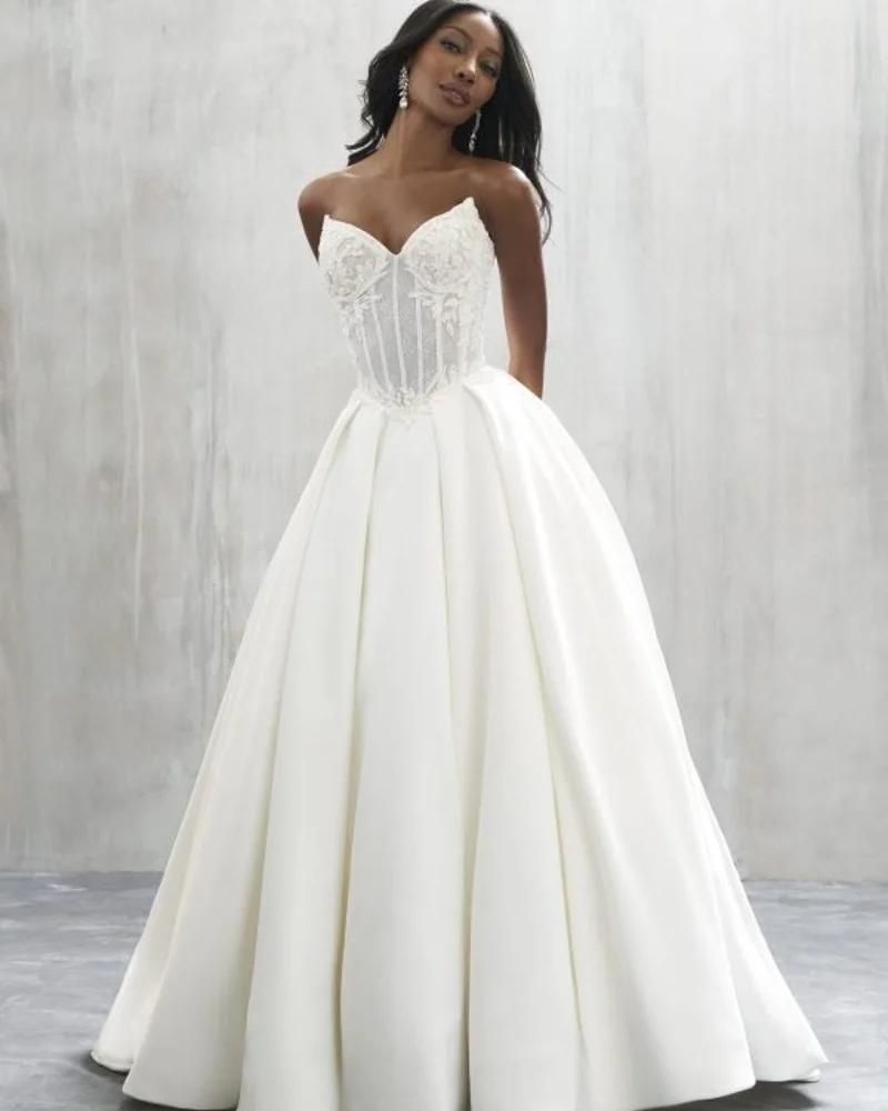 Satin ball gown wedding dress from Allure Bridal collection