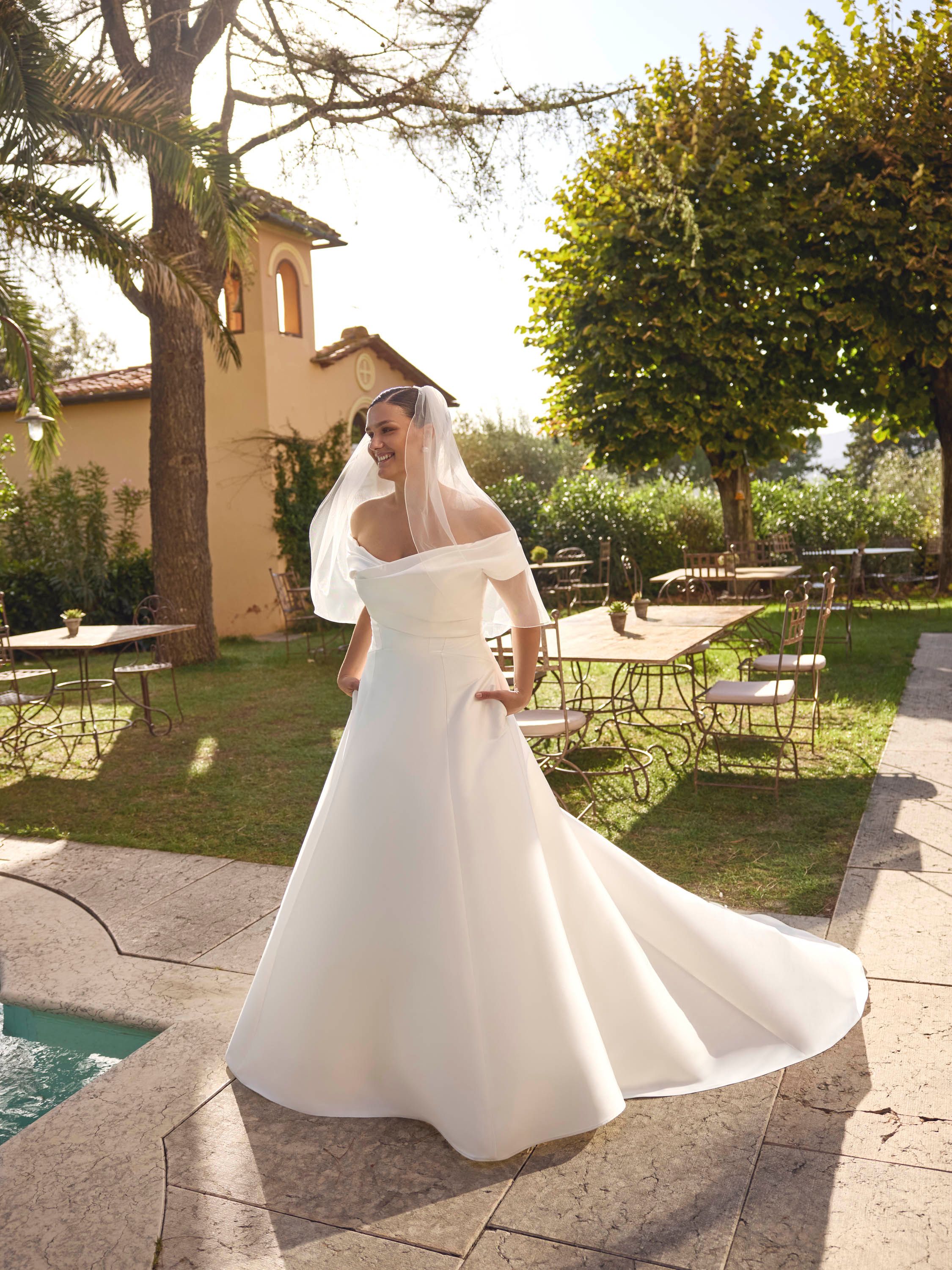 Satin bridal dress