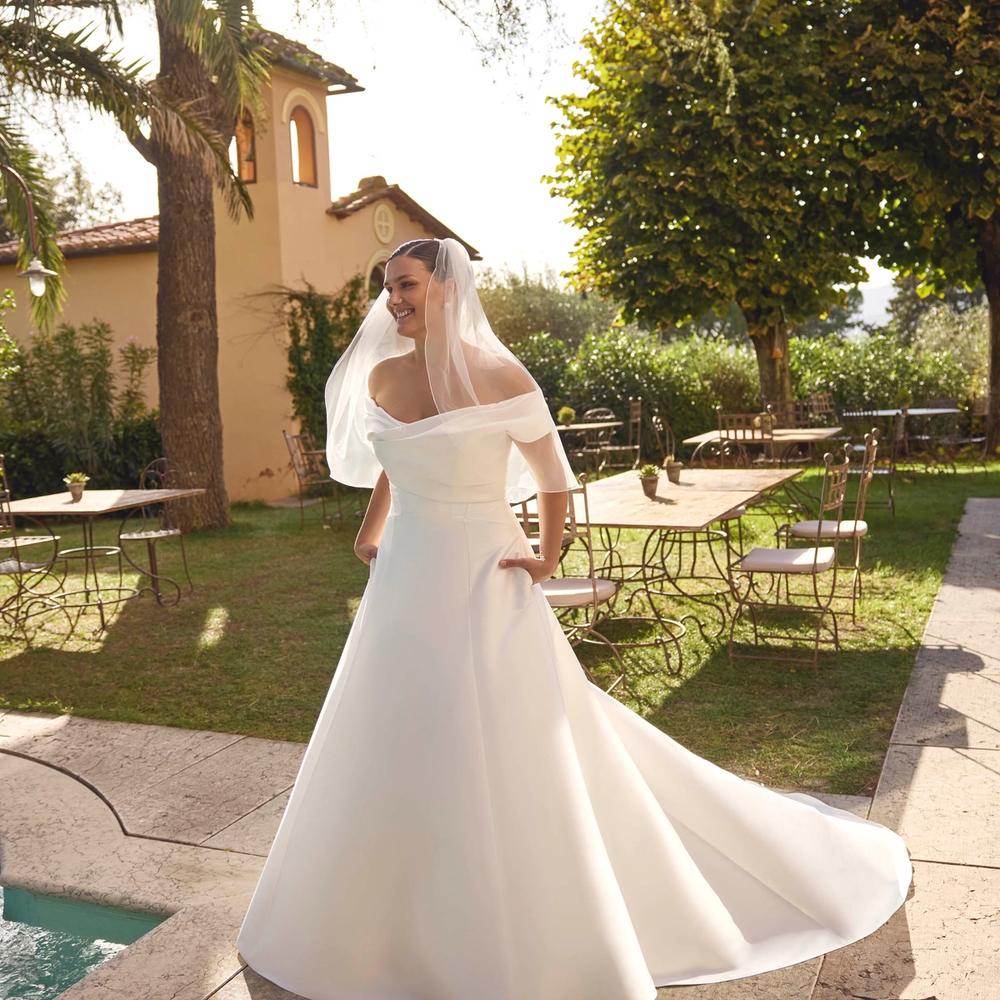 Satin bridal dress