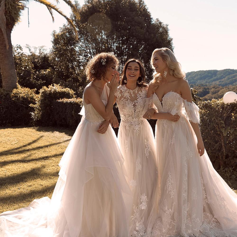 Lace "A" line bridal dress
