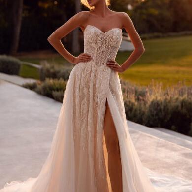 Beaded bridal dress