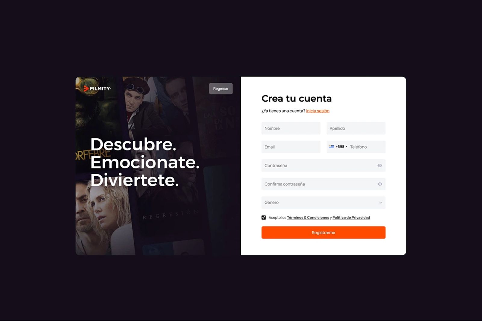 Landing FILMITY | Plataforma de películas