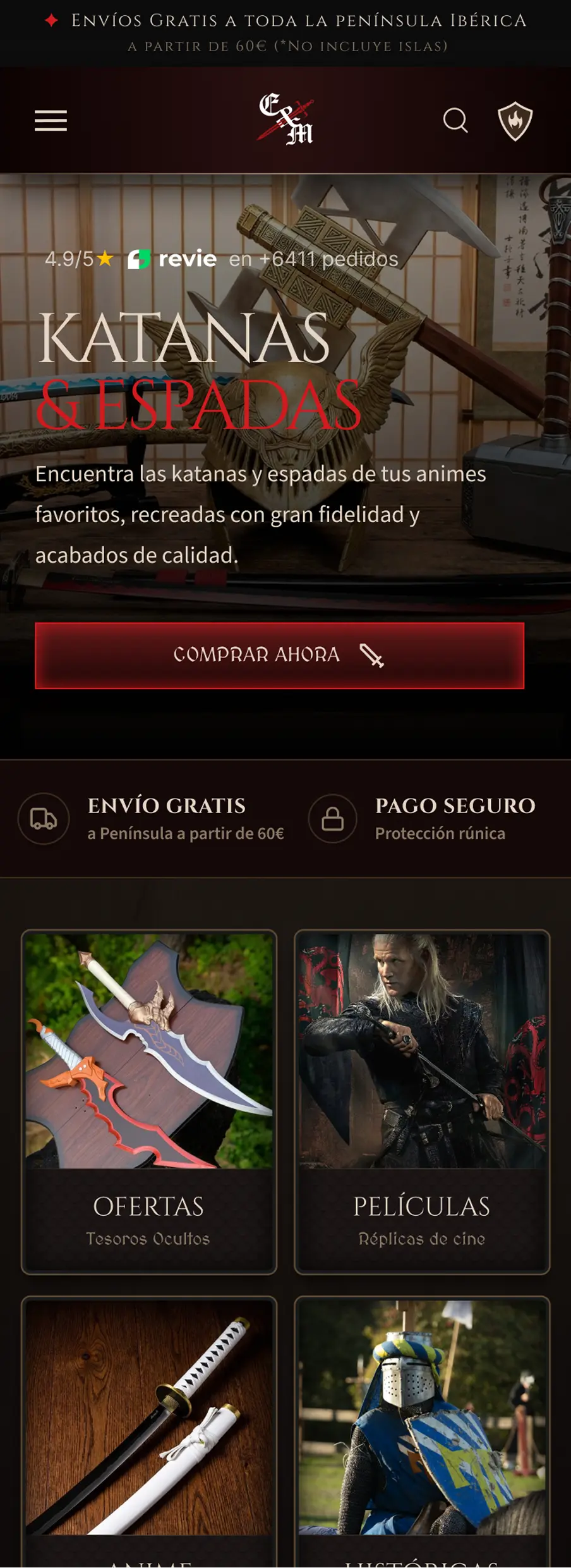 Home Espadas y más, Mobile, después