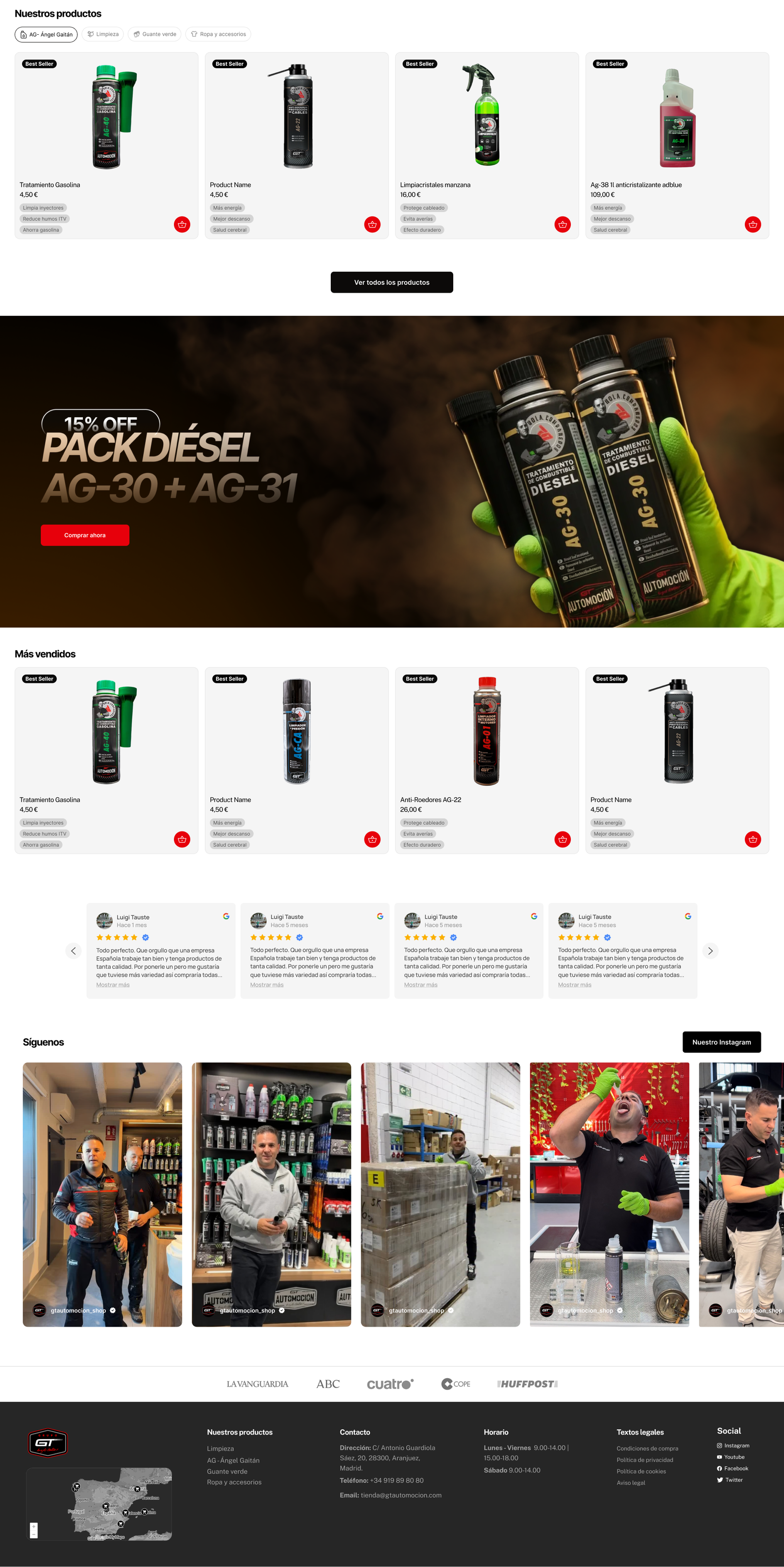GT Automoción | Ecommerce Design