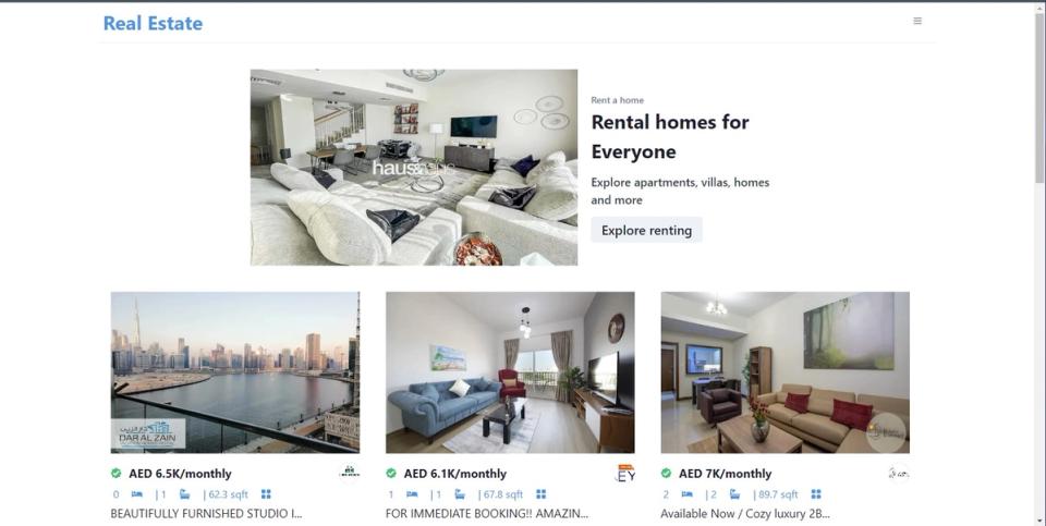 Screenshot of Real Estate