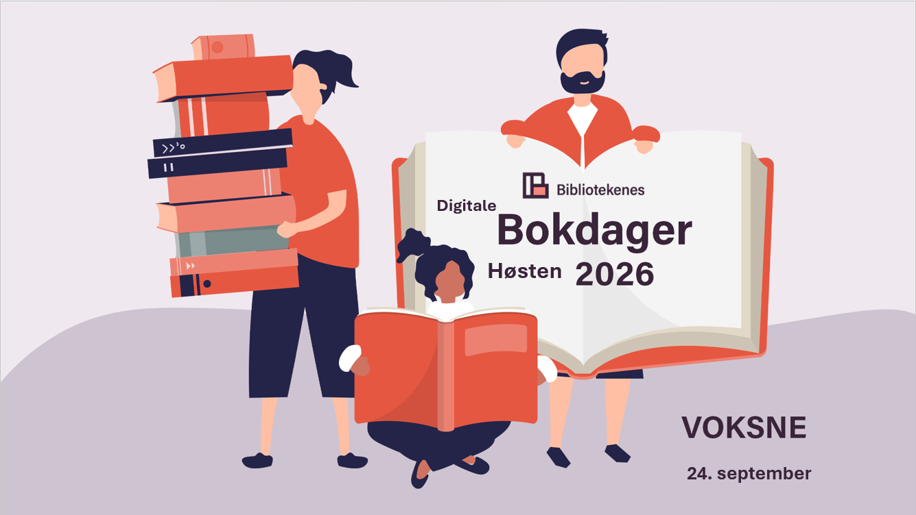 Illustrasjon til bokdager høsten 2026 med bøker for voksne