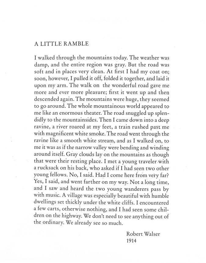 A Little Ramble by Robert Walser New Directions New Directions