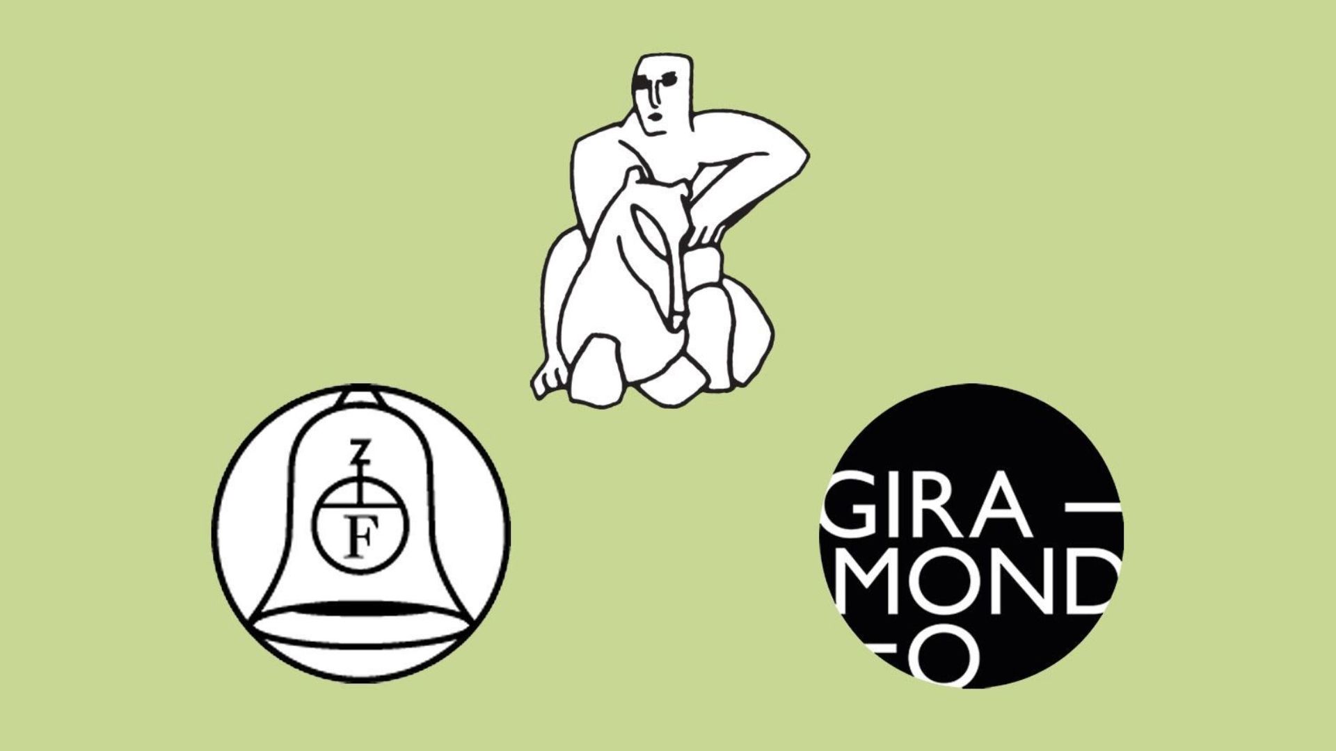 Logos of New Directions, Fitzcarraldo Editions, and Giramondo