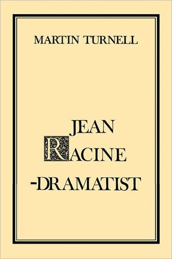 cover image of the book Jean Racine - Dramatist