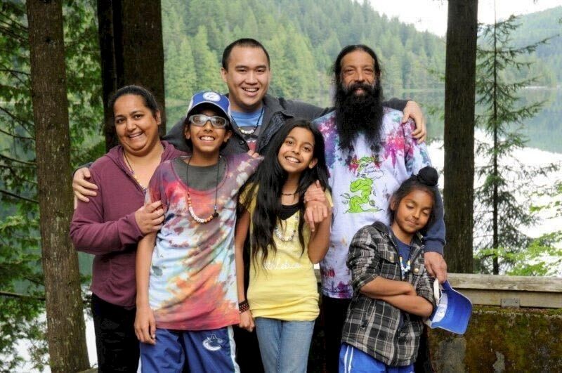 Simran with her family and their host at Camp Goodtimes