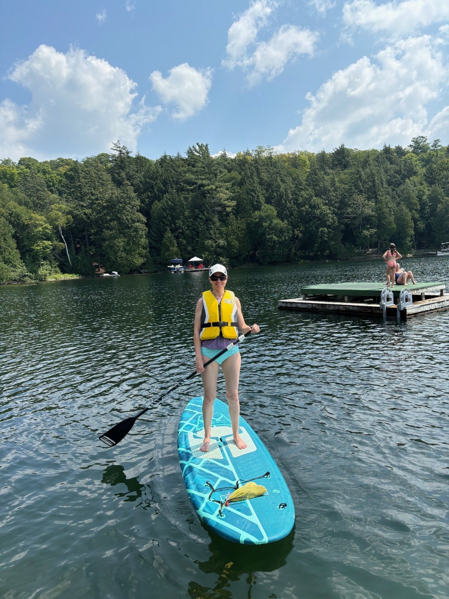 Misty on a paddleboard