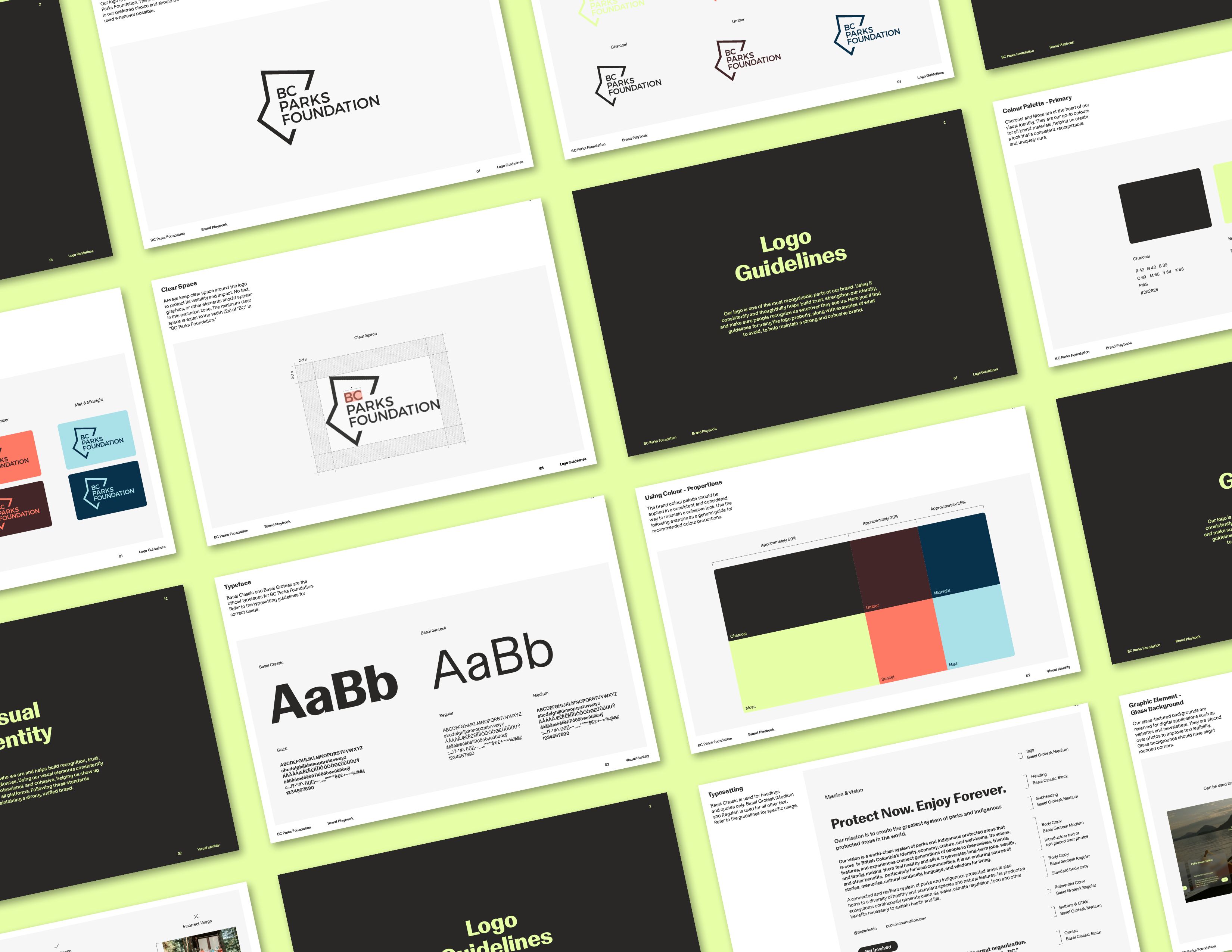 Website and business card markup for BC Parks Foundation rebrand