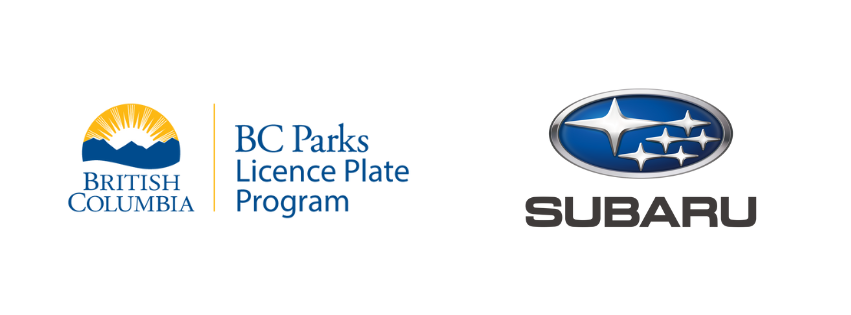 BC Parks License Plate Program and Subaru Canada logos.