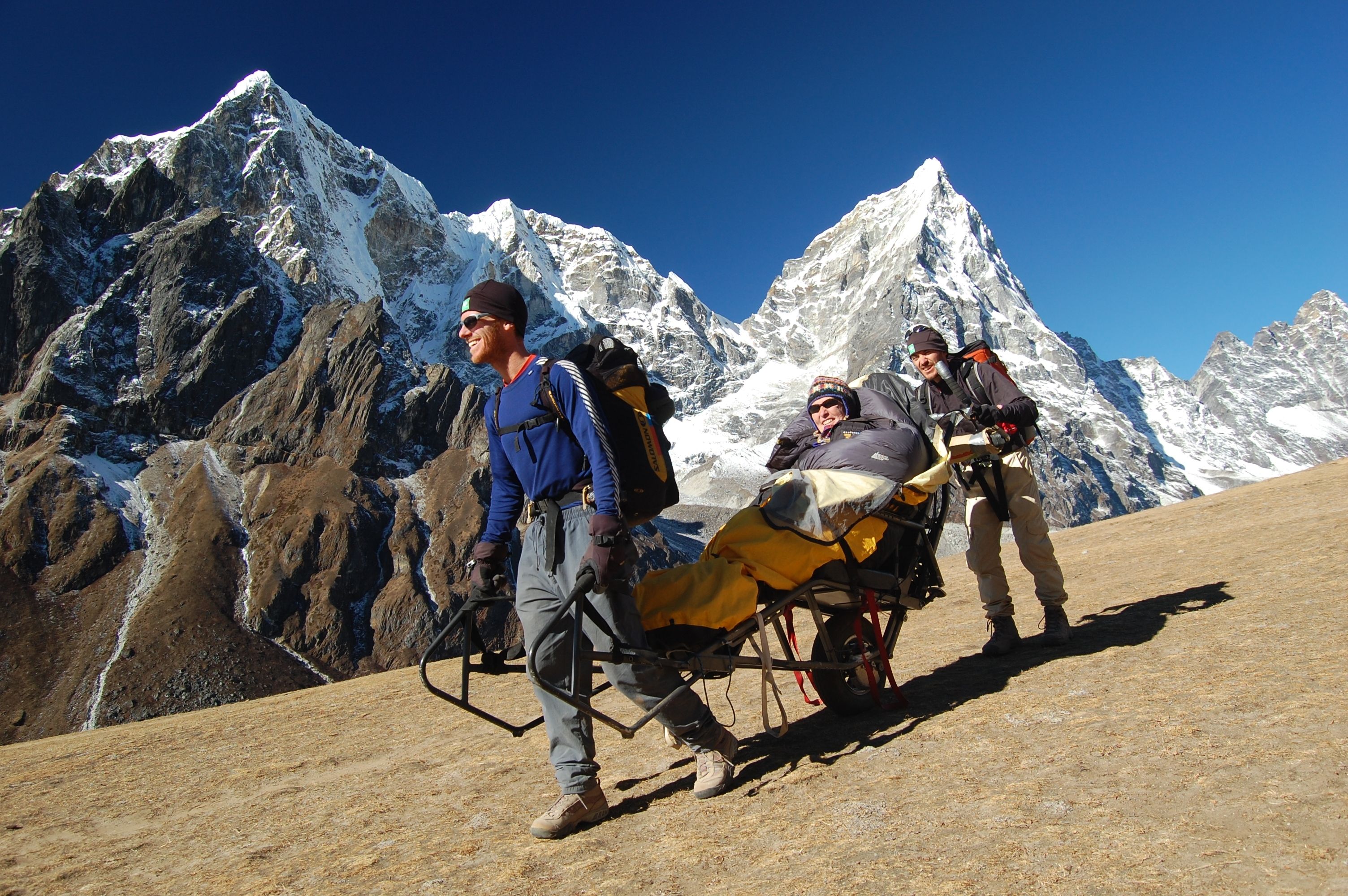 Hikers access Everest Base Camp thanks to the TrailRider (Photo courtesy of BCMOS)