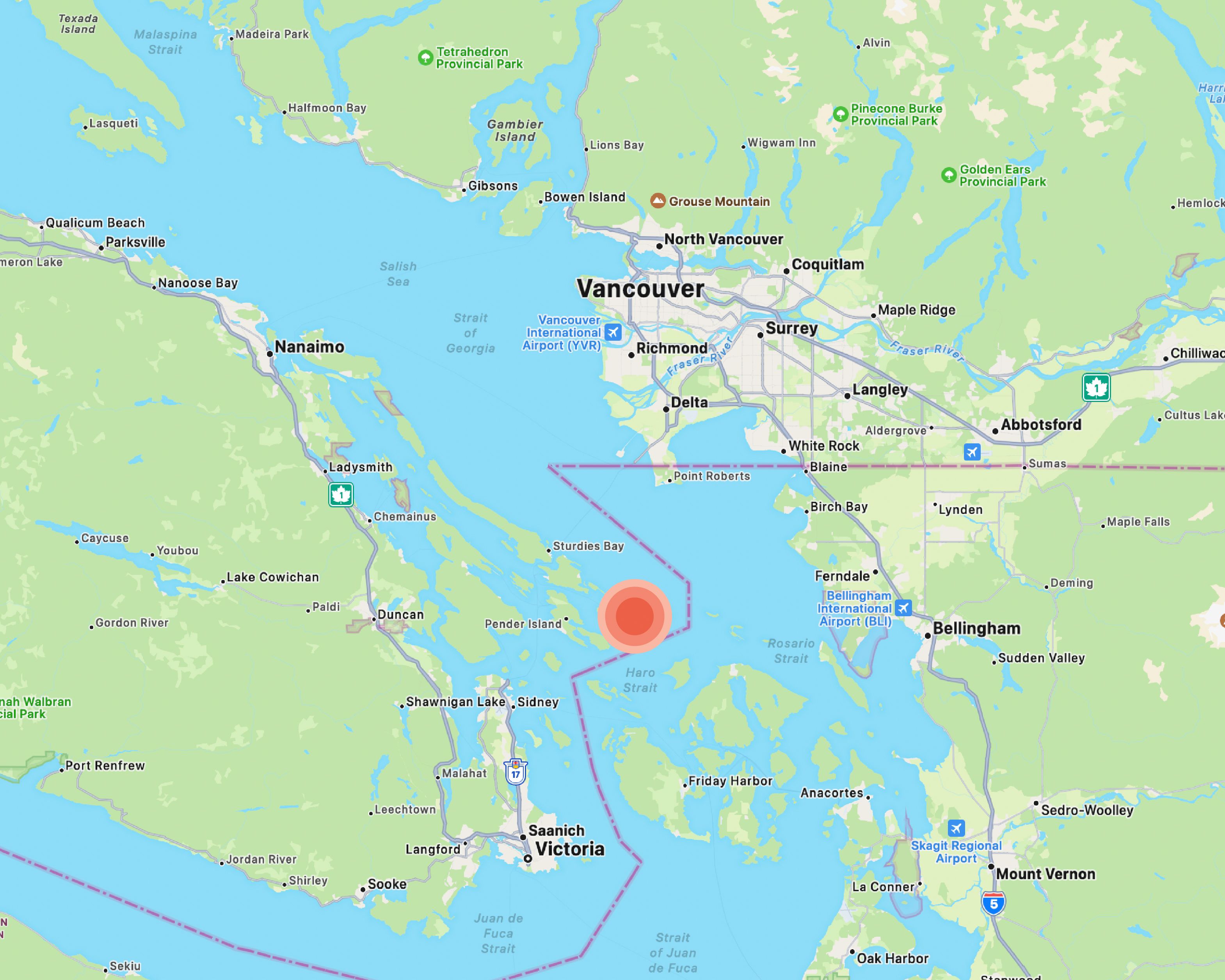 Map of Saturna Island