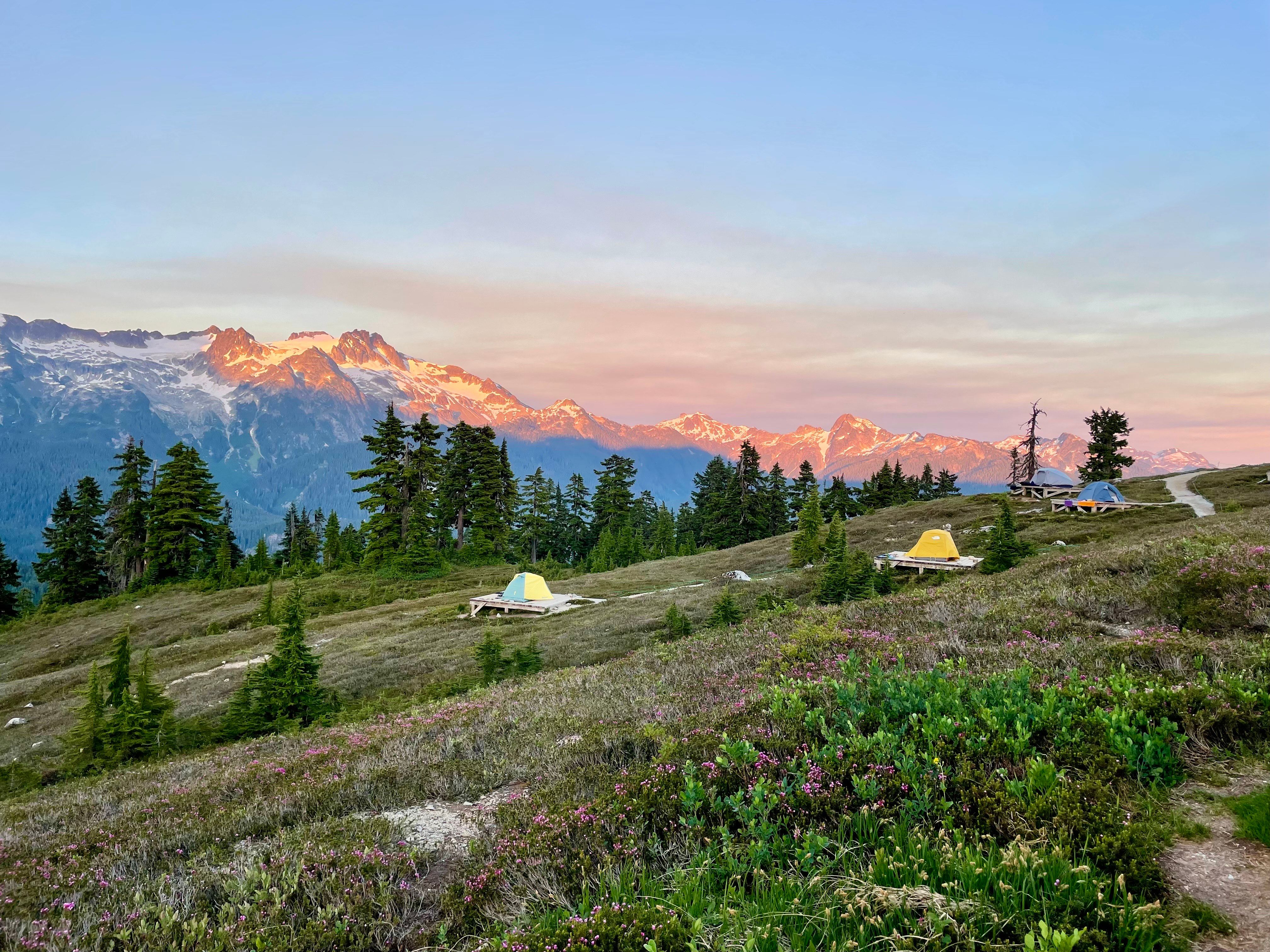 Campsites on a mountain