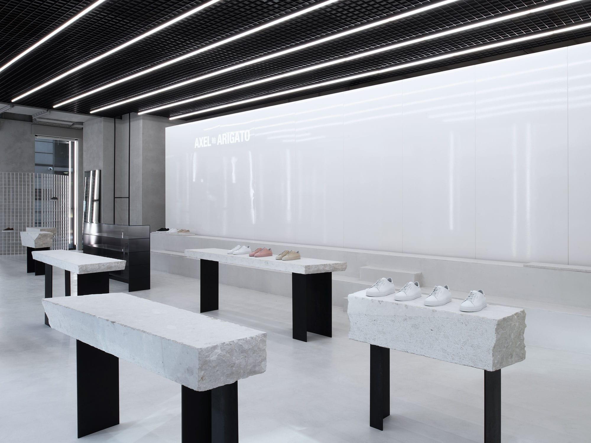 Interior design by Halleroed for Axel Arigato in 19-23 Broadwick Street, London — image 2 of 8