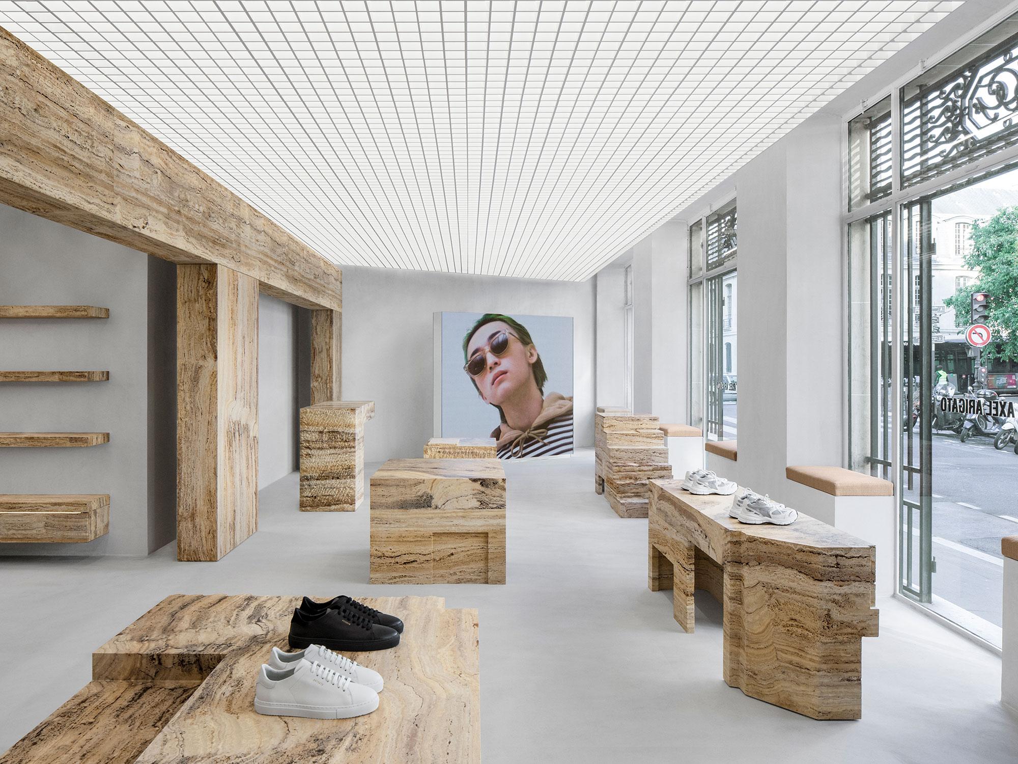 Interior design by Halleroed for Axel Arigato in 86 Rue Vieille du Temple, Paris — image 2 of 9