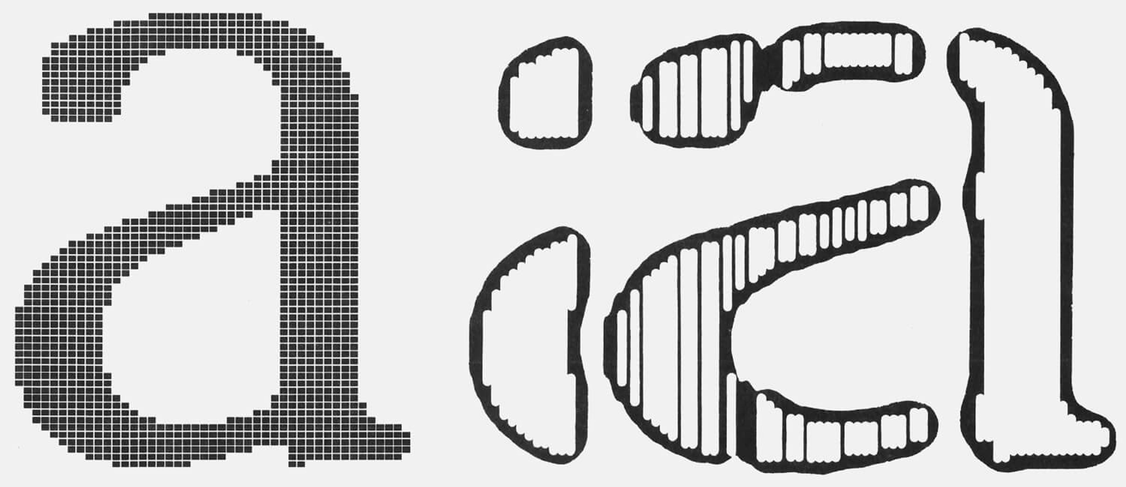 Visuals from Unger’s essay “The Design of a Typeface” in Visible Language (1979)