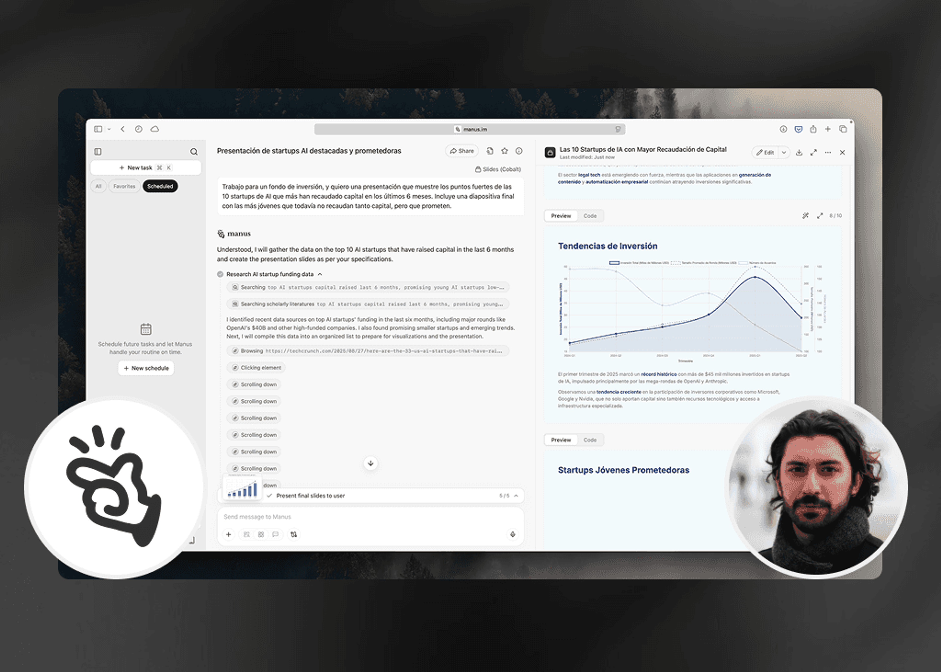 Crea una Presentación que se Actualiza Automáticamente con Manus