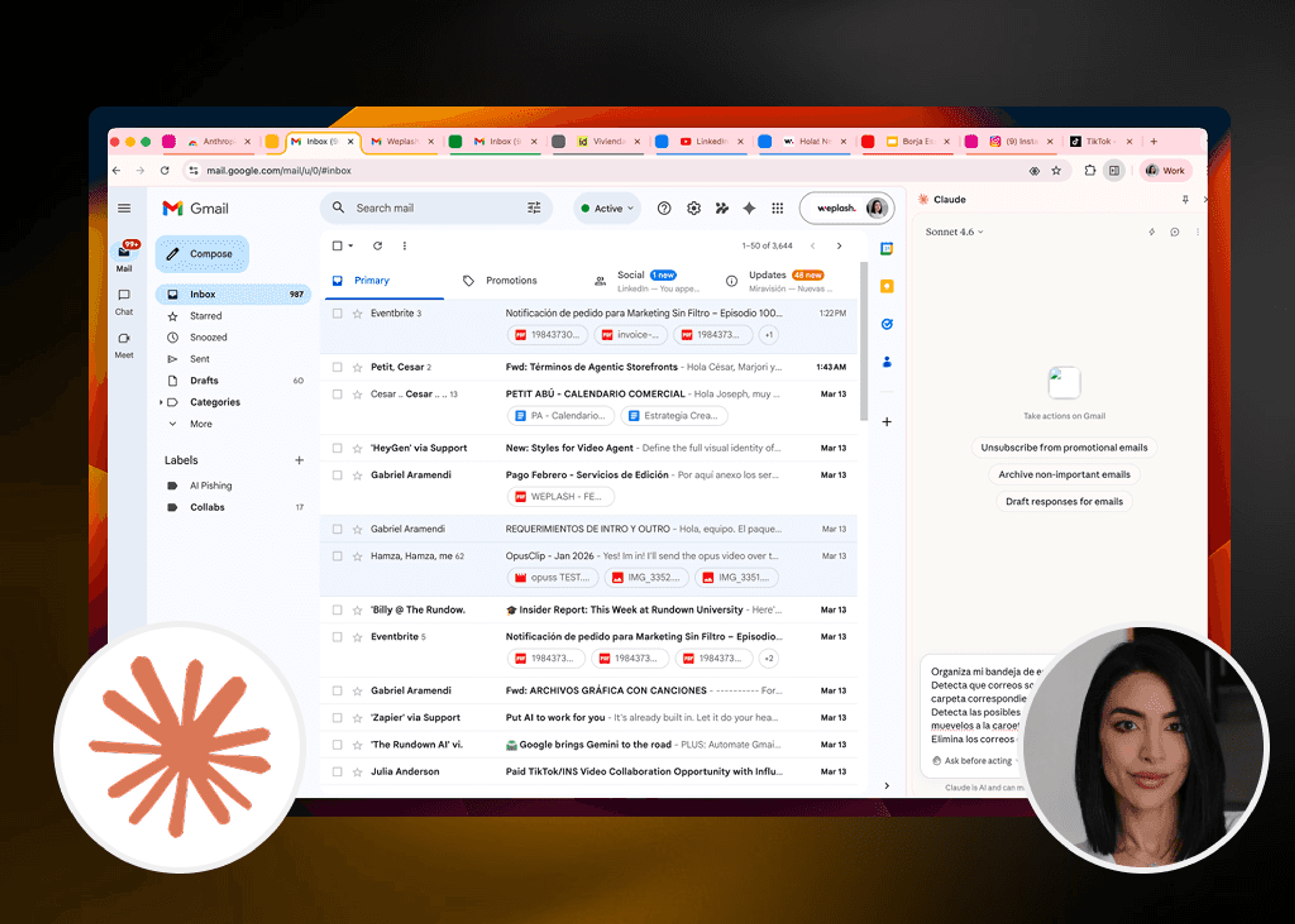 Gestiona tu Correo y Comentarios en Redes con la extensión de Claude en Google Chrome