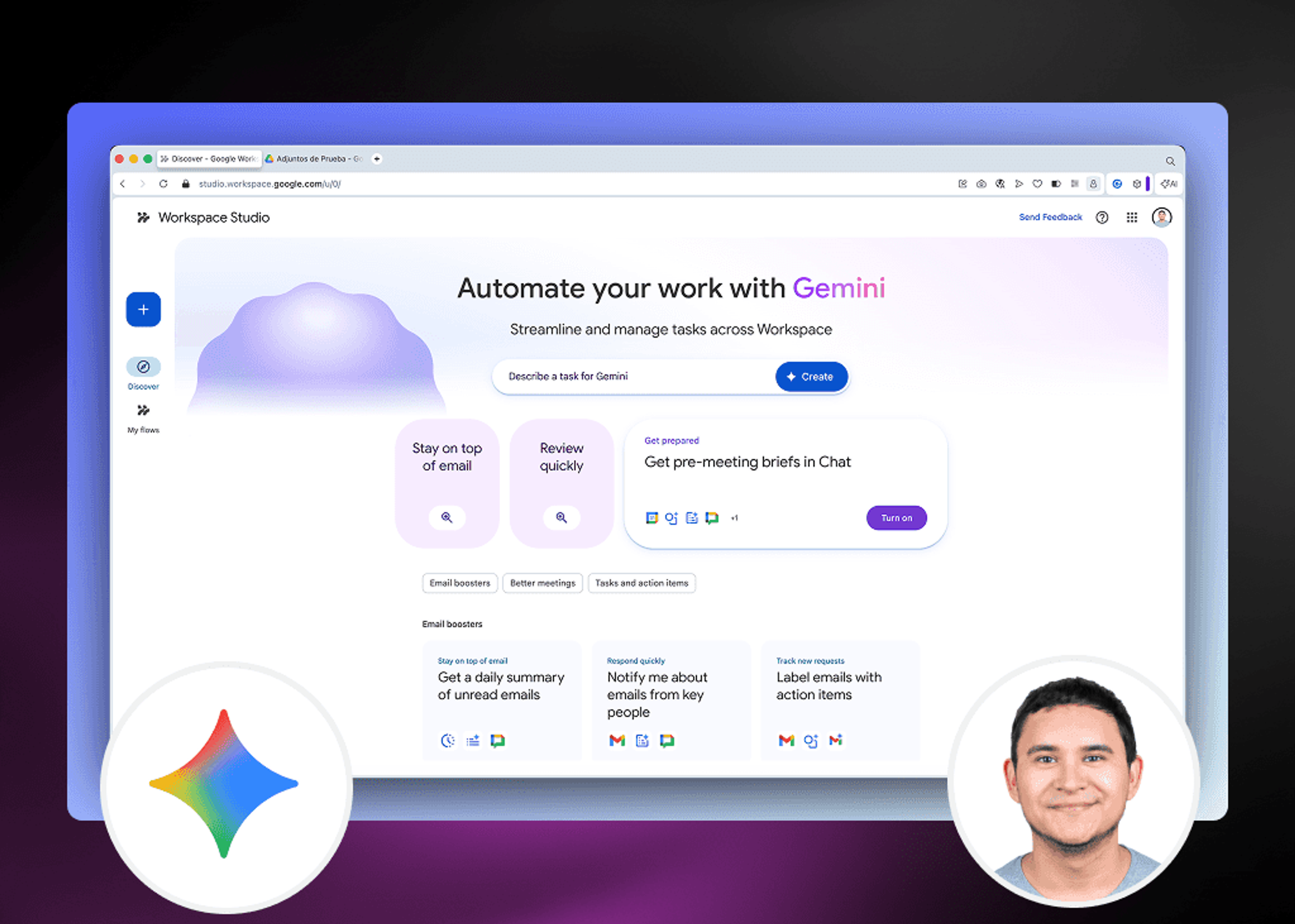 Automatiza tu Gmail con Google Workspace Studio