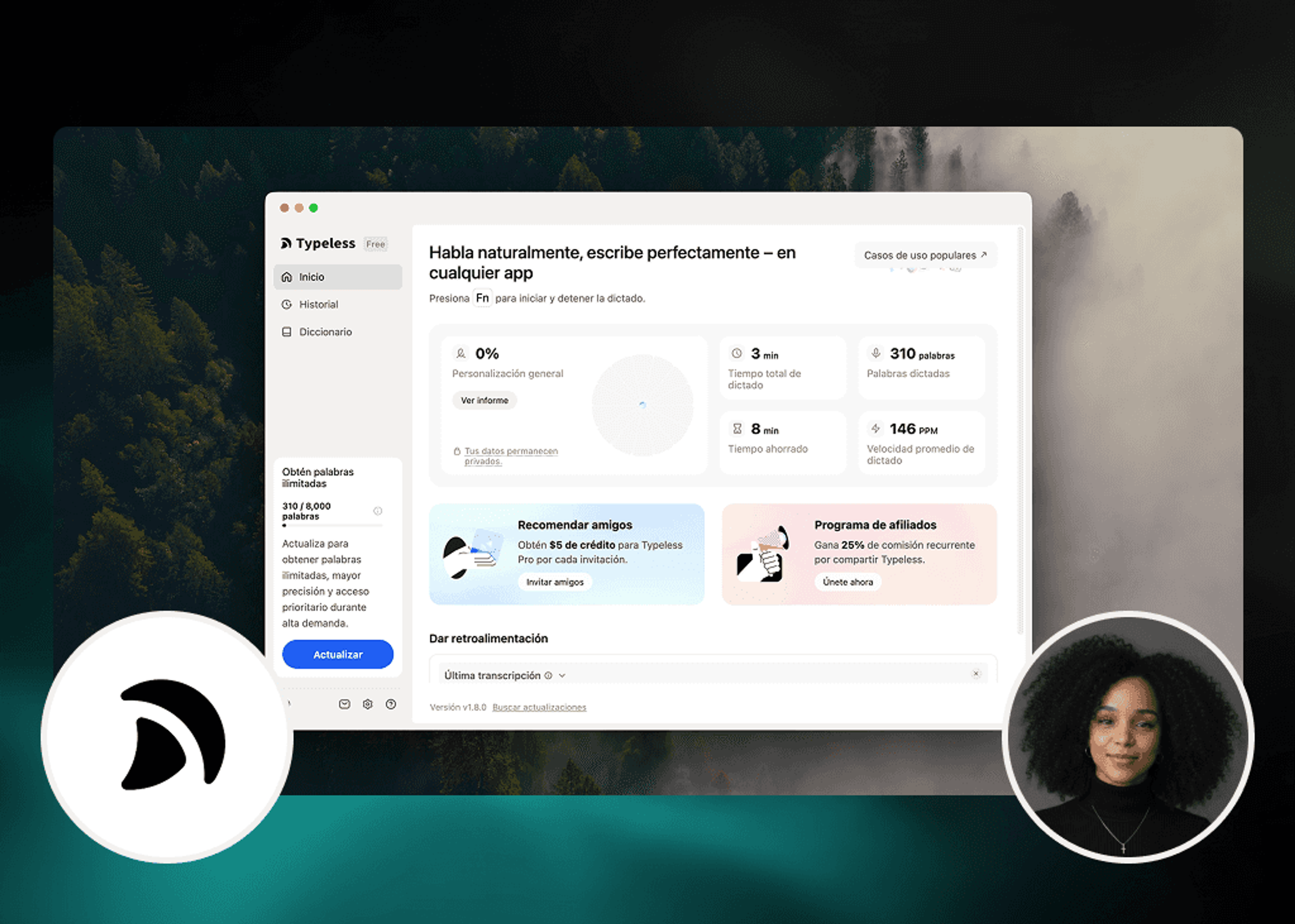 Escribe el Doble de Rápido con Typeless