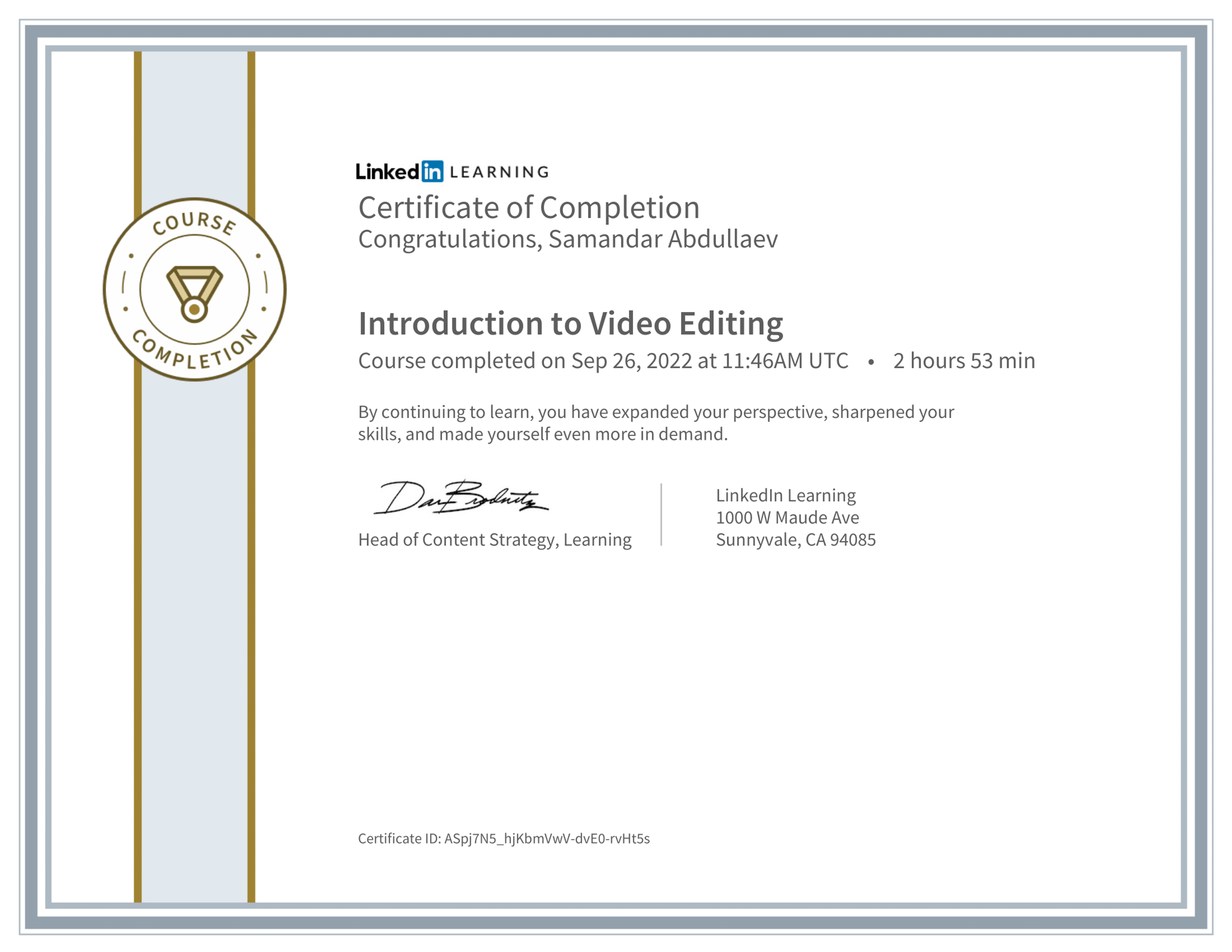 Introduction to Video Editing