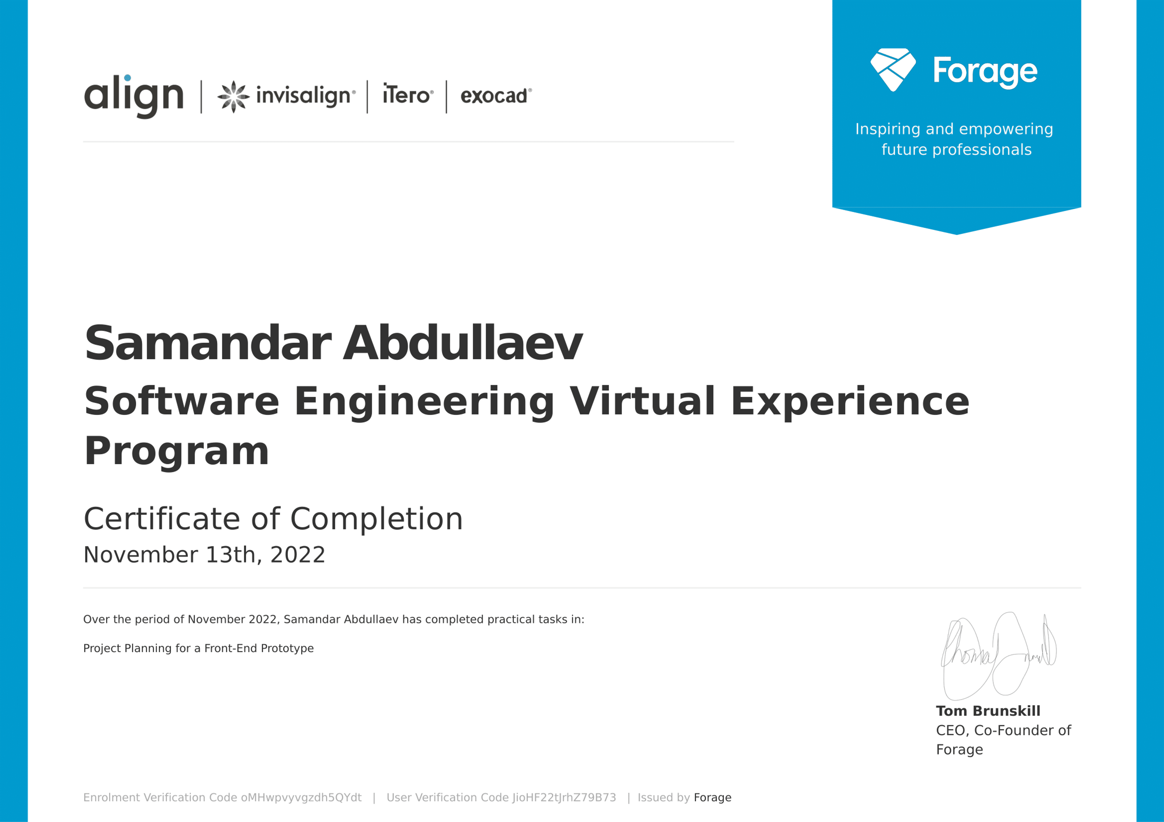Align Technology Software Engineering Virtual Experience Program