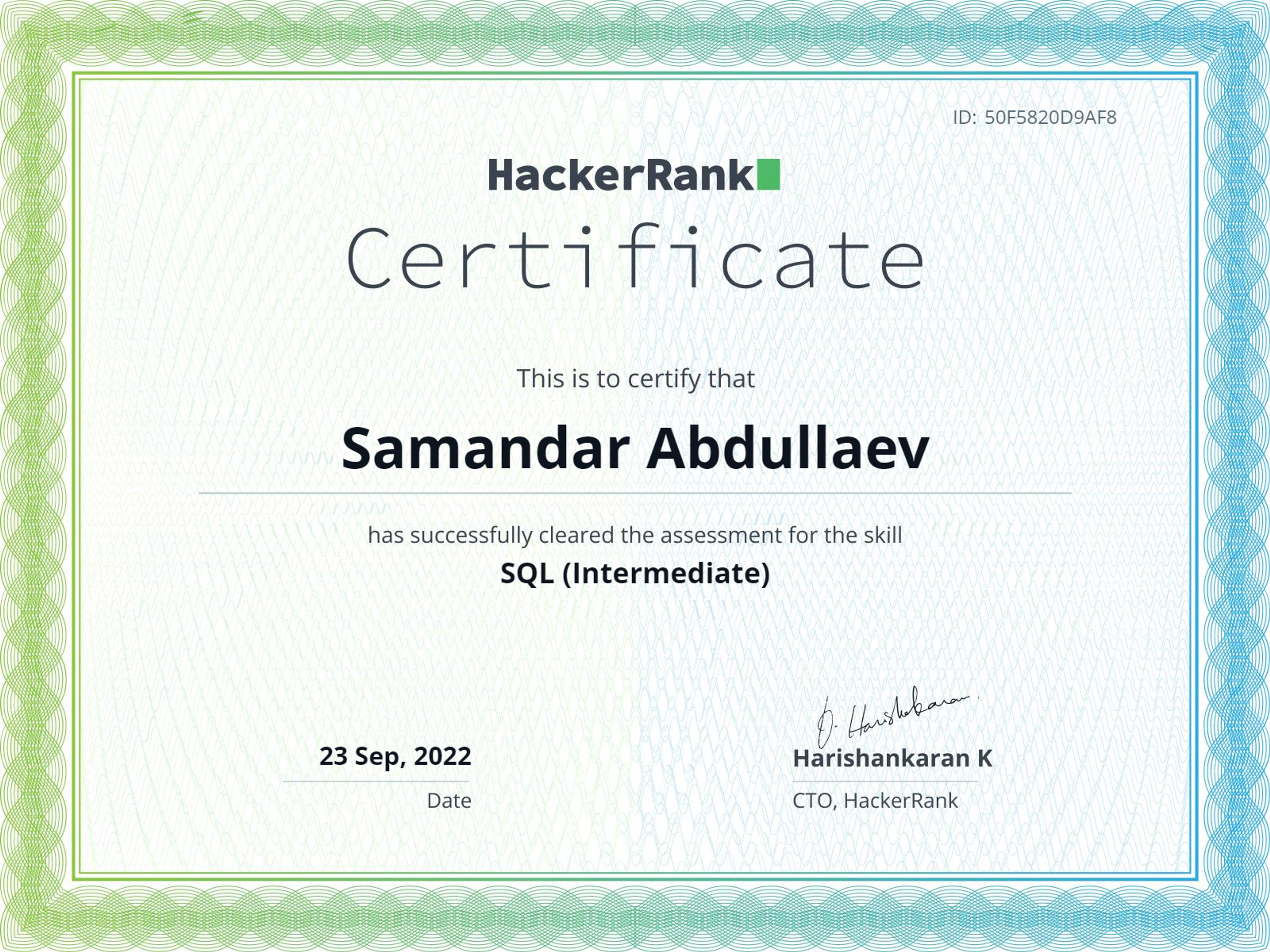 SQL (Intermediate)