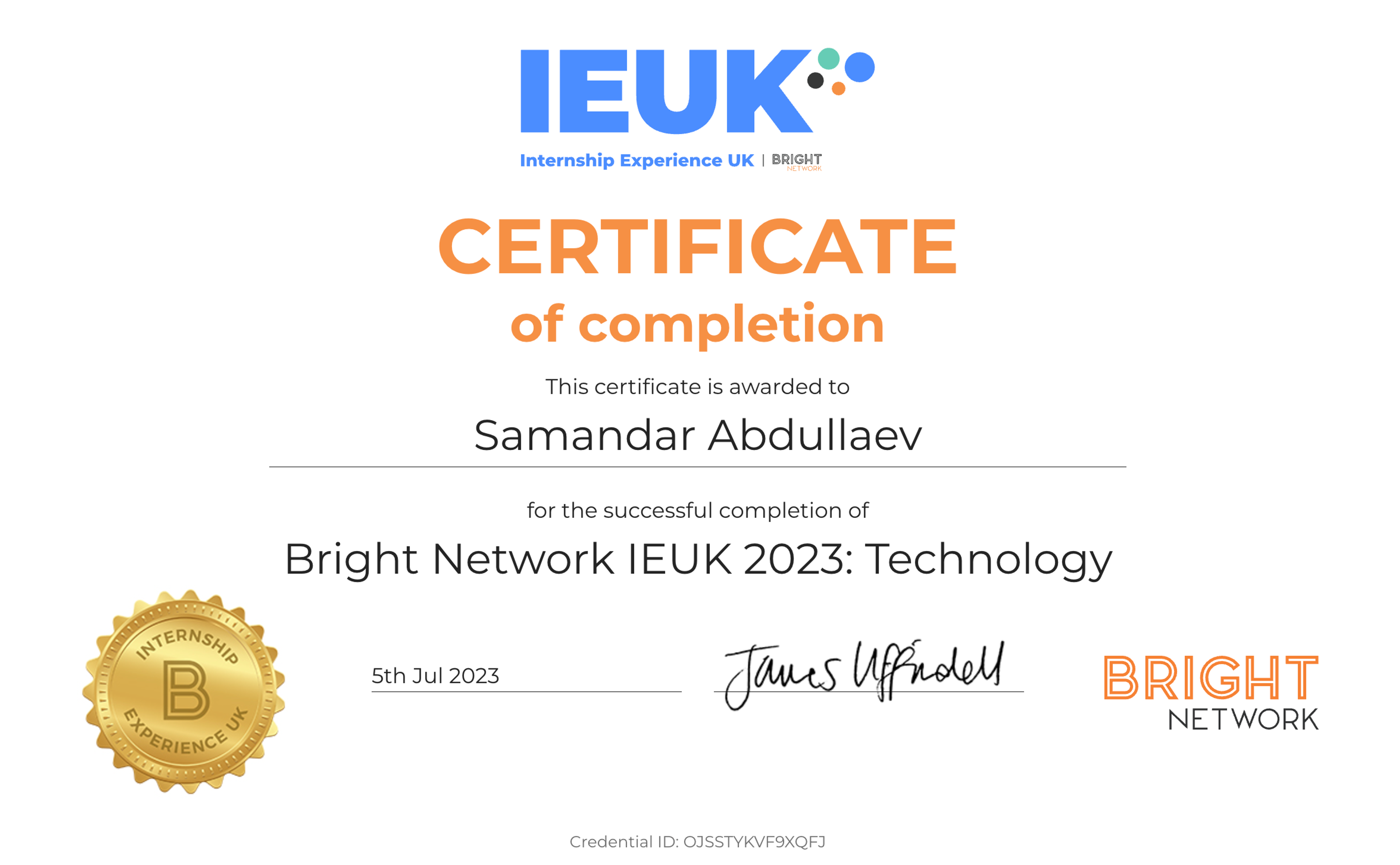 Bright Network IEUK 2023: Technology Participant