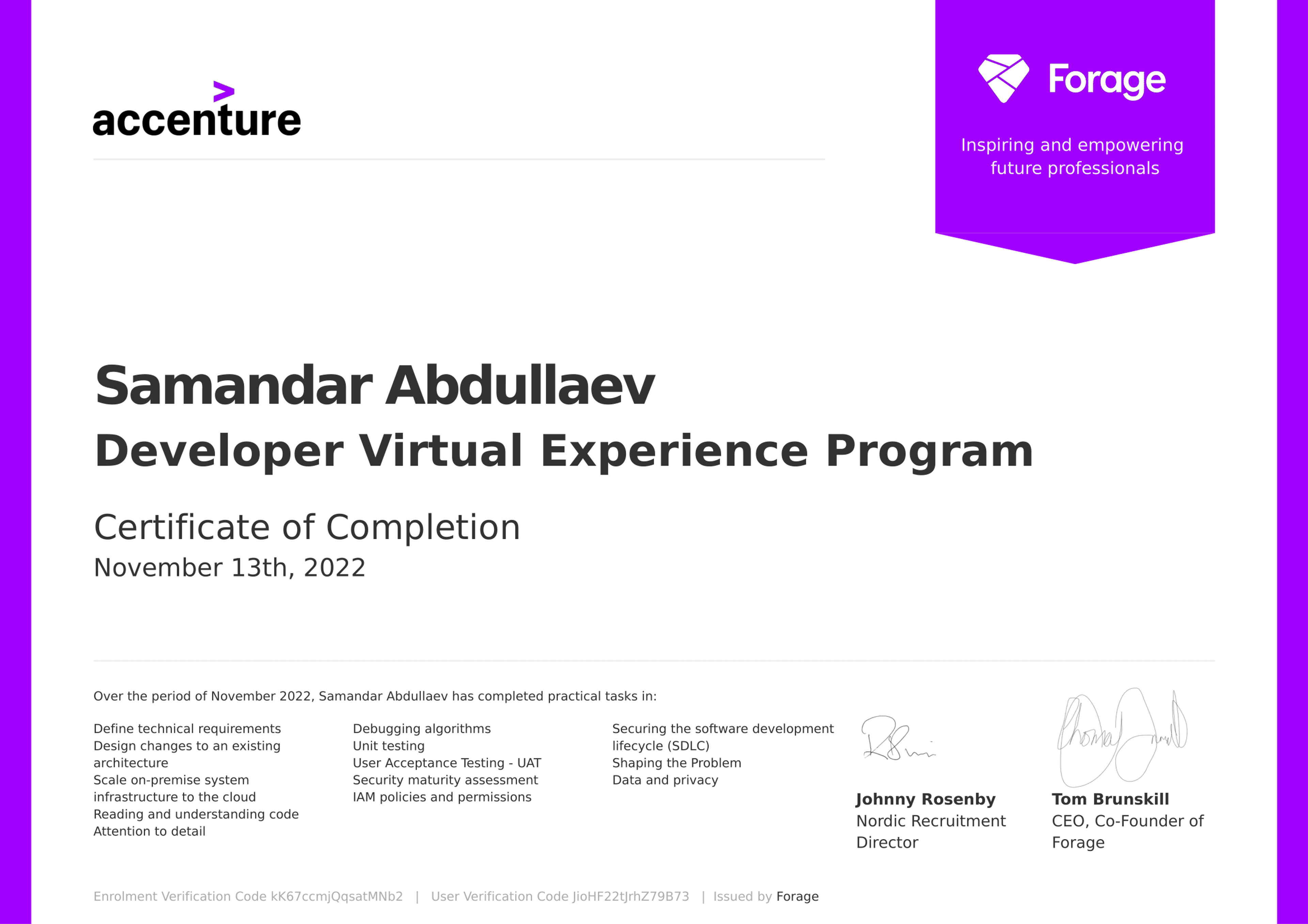 Accenture Developer Virtual Experience Program