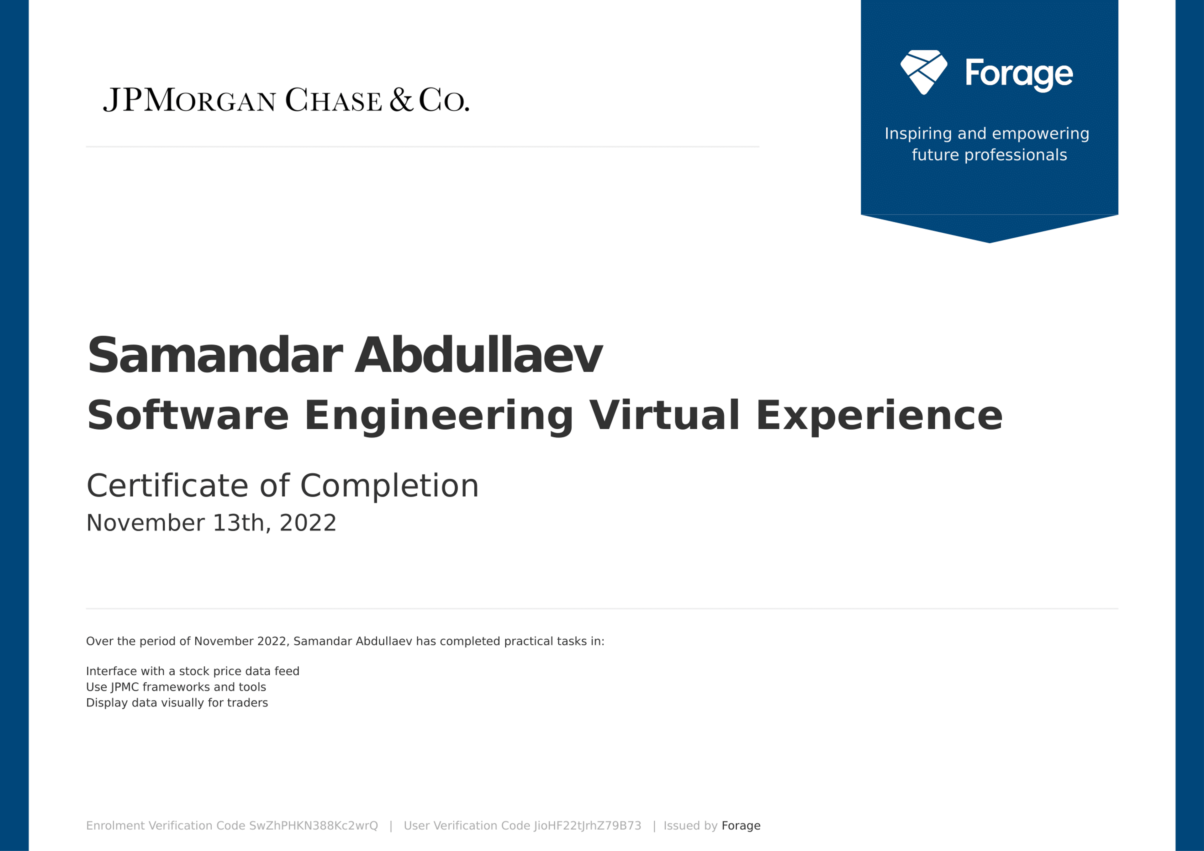 JPMorganChase Software Engineering Virtual Experience