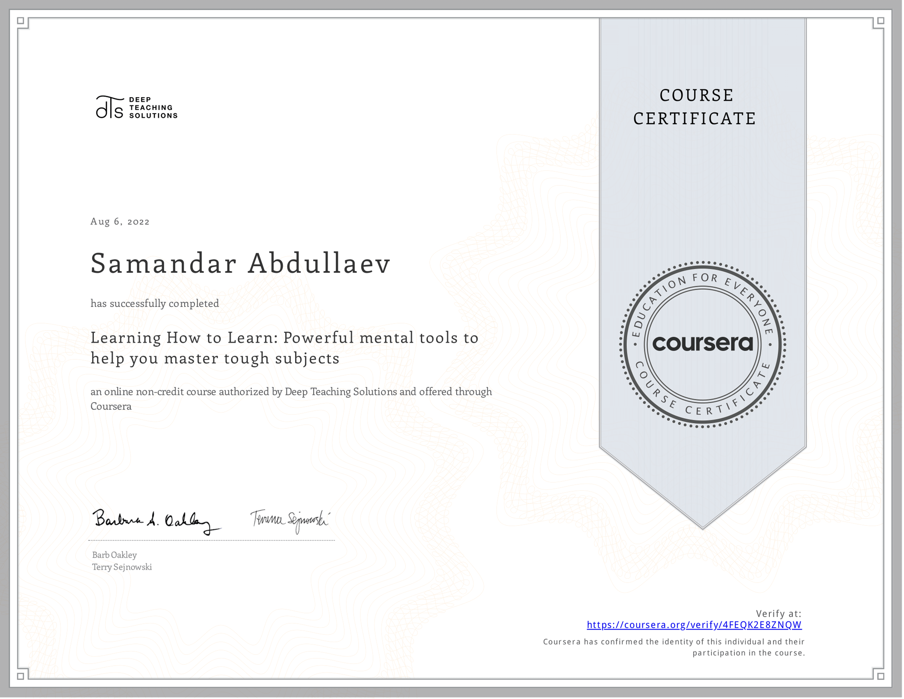 Learning How to Learn