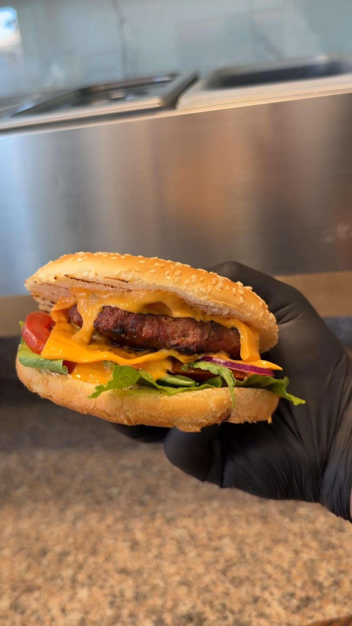 Il nostro hamburger appena preparato