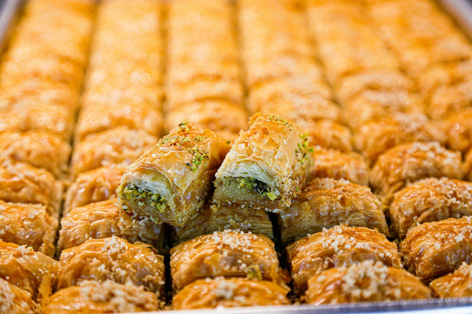 Vassoio di baklava al pistacchio