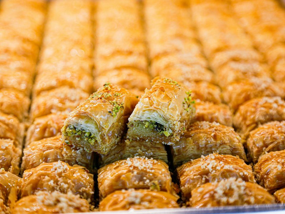 Vassoio di baklava al pistacchio