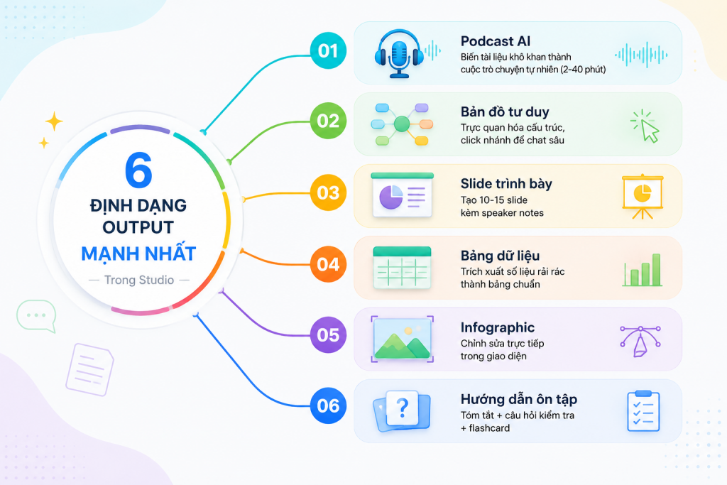Giao diện NotebookLM — chat với tài liệu có trích dẫn nguồn